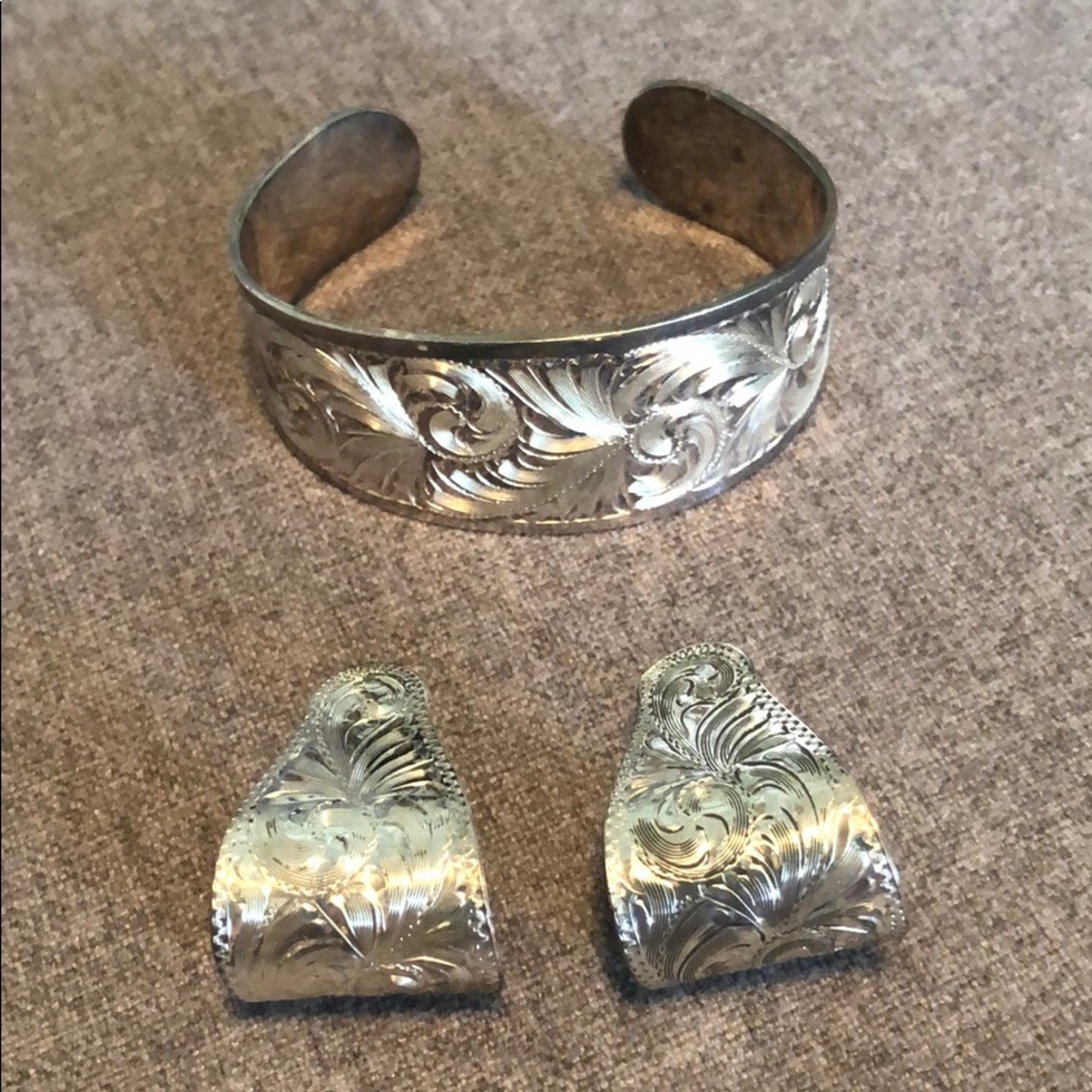 Diablo Sterling Silver Cuff and Earrings Set